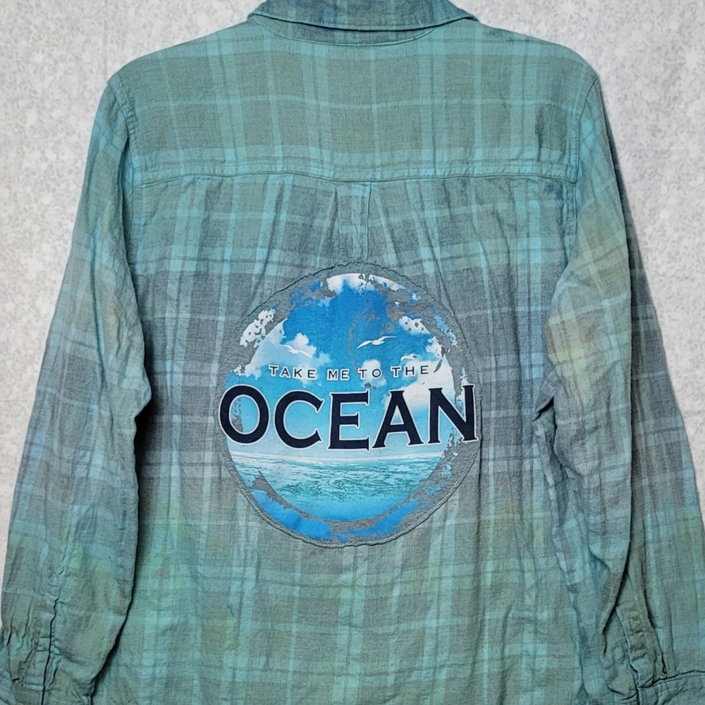 Ocean Custom Dyed Flannel Shirt - Picture 8 of 8